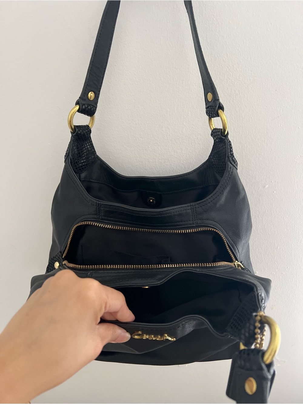 Coach Black Leather Tote - Picture 7 of 11